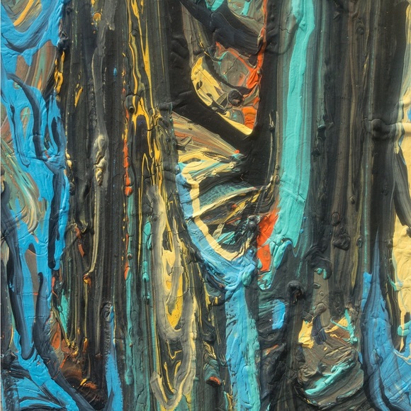 In the deep woods, Acrylic, textured, modern, medium size tree Original painting - Picture 3 of 6